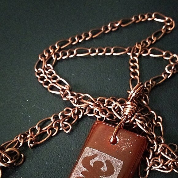 Extra Long & Slender Agate Necklace! Frosted Surface Design - Sleek + Minimalist - Picture 4 of 9